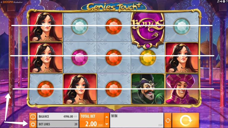 Genies touch slot lines